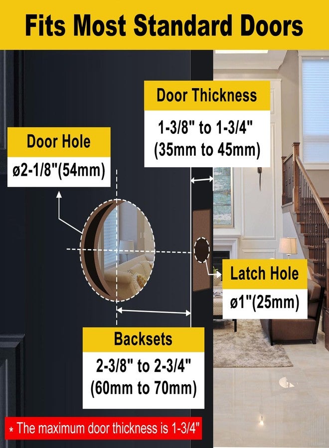 CML Hardware Keyed Alike Entry Door Knob, Matte Black Exterior Door Lock for Front Door and Entrance, Round Ball Handle, 3 Pack - Image 4